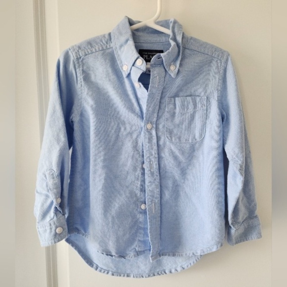 The Children's‎ Place Light Blue Oxford Button Down Shirt Easter Kids Size 3T